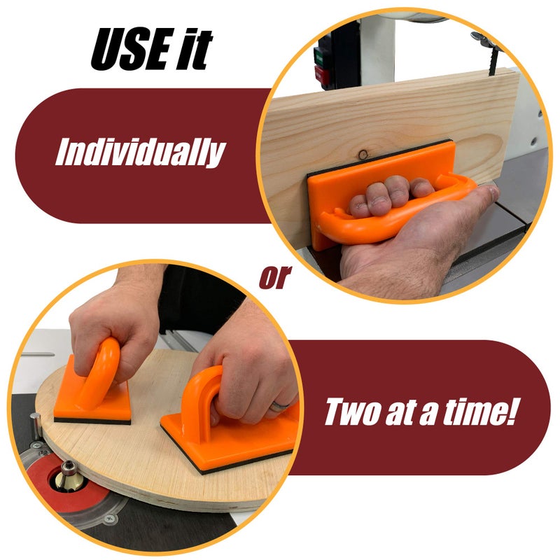 Fulton Woodworking Tools Fulton Safety Table Saw Push Blocks for Woodworking 2PK - Non-Slip Pad, Ergonomic Handle, Keep Your Hands Safe On Router Tables, Jointers, Shapers and Band Saws - Image 4
